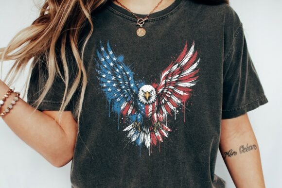 American Eagle Grunge Flag Graphic: Bold Patriotism for Modern Projects