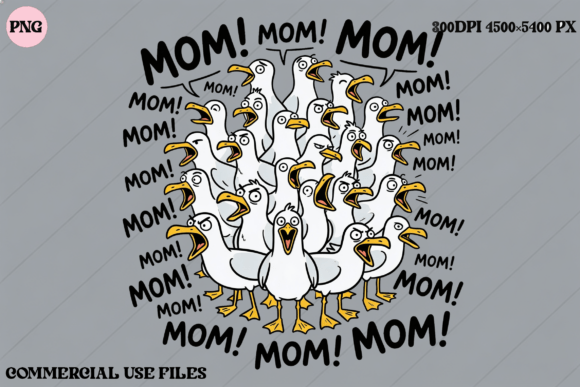 Bring a Smile with Funny Seagulls Mom Graphic Design