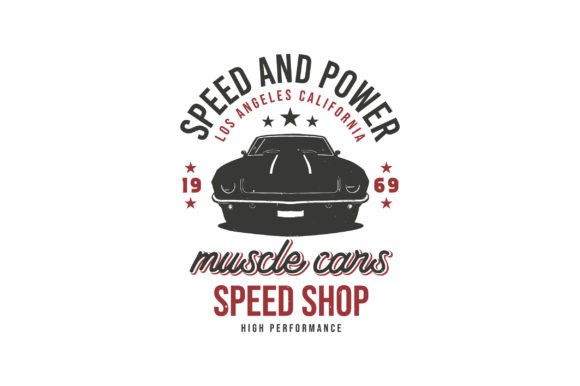 Muscle Car Vector T-Shirt Design Graphic for Vintage Style