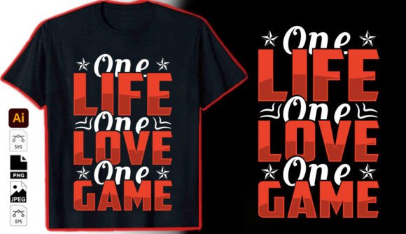 One Life One Love One Game Graphic: Authentic Basketball Typography